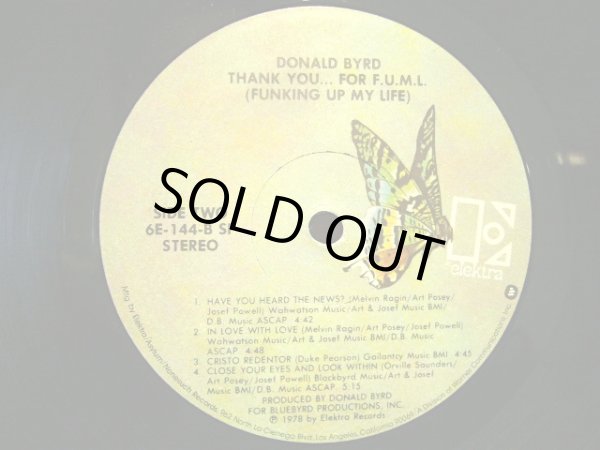 画像4: DONALD BYRD ‎/ THANK YOU … FOR F.U.M.L. (FUNKING UP MY LIFE)  (US-LP) (4)