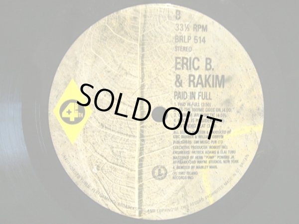 画像4: ERIC B. & RAKIM / PAID IN FULL  (UK-LP)  (4)