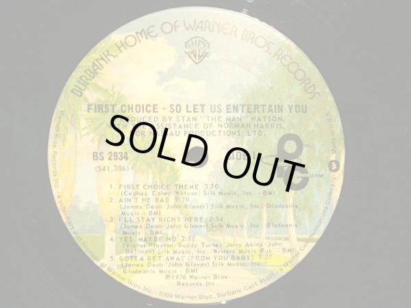 画像3: FIRST CHOICE / SO LET US ENTERTAIN YOU  (US-LP) (3)