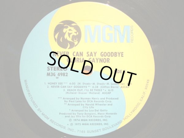 画像3: GLORIA GAYNOR / NEVER CAN SAY GOODBYE  (US-LP) (3)