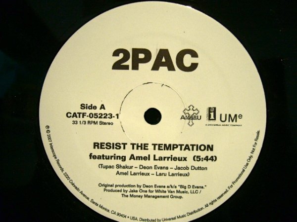 画像1: 2PAC / RESIST THE TEMPTATION feat. AMEL LARRIEUX  (US-PROMO) (1)