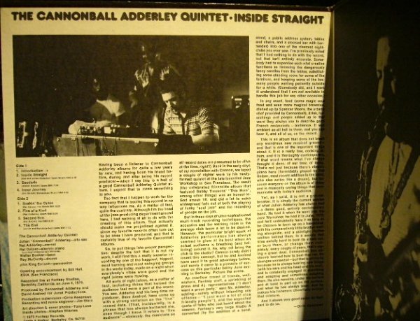 画像3: THE CANNONBALL ADDERLEY QUINET / INSIDE STRAIGHT (3)