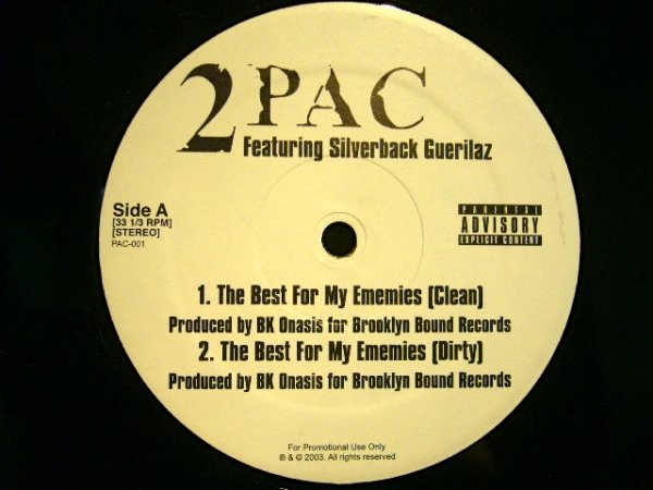 画像1: 2PAC FEATURING SILVERBACK GUERILLAZ ‎–/THE BEST FOR MY EMEMIES  (US PROMO) (1)