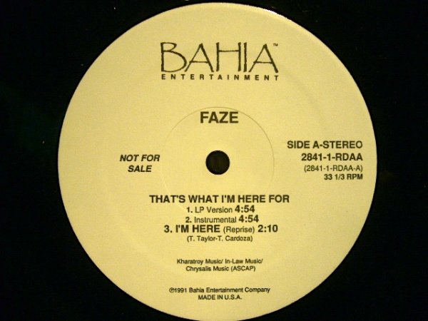 画像1: FAZE / THAT'S WHAT I'M HERE FOR  (US-PROMO) (1)