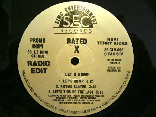 画像2: RATED X / LET'S HUMP  (US-PROMO) (2)