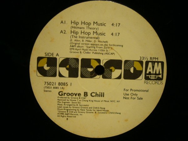 画像1: GROOVE B CHILL ‎/ HIP HOP MUSIC  (US-PROMO) (1)