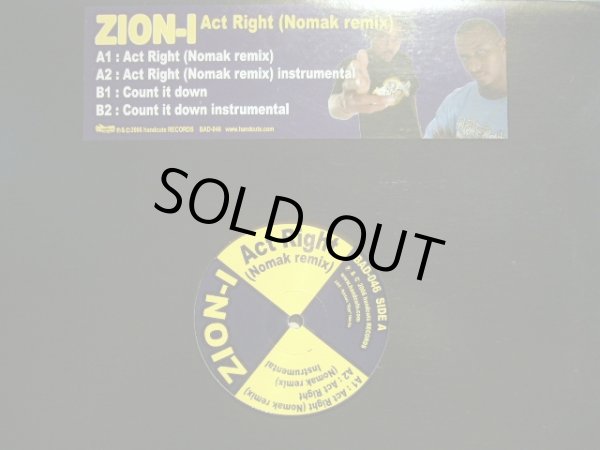 画像1: ZION I ‎/ ACT RIGHT (NOMAK REMIX) / COUNT IT DOWN (1)