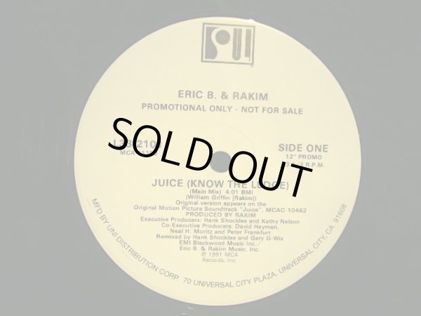 画像3: ERIC B. & RAKIM / JUICE ( KNOW THE LEDGE )  (US-PROMO) (3)