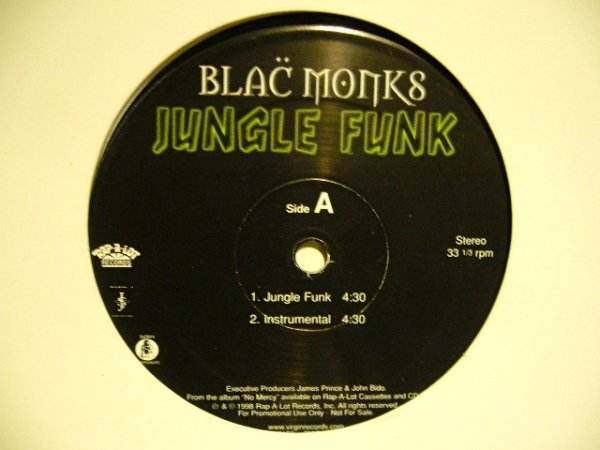 画像2: BLAC MONKS ‎/ JUNGLE FUNK  (US-PROMO) (2)