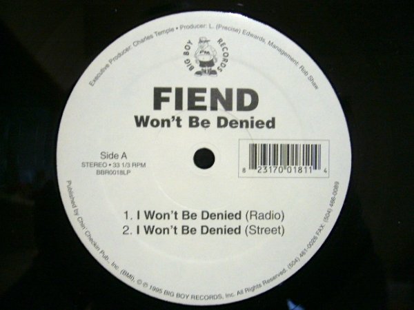 画像1: FIEND / WON'T BE DENIED / BADDEST M.F. ALIVE (1)