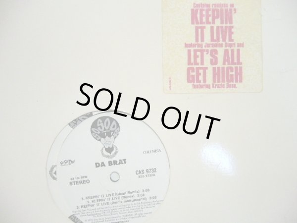 画像2: DA BRAT ‎/ KEEPIN' IT LIVE  (US-PROMO) (2)