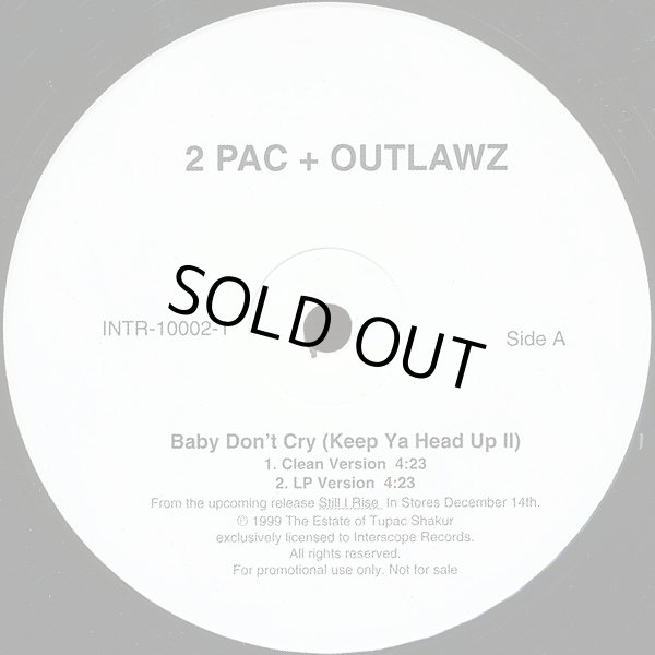 画像1: 2PAC + THE OUTLAWZ ‎/ BABY DON'T CRY (KEEP YA HEAD UP II)  (US-PROMO) (1)