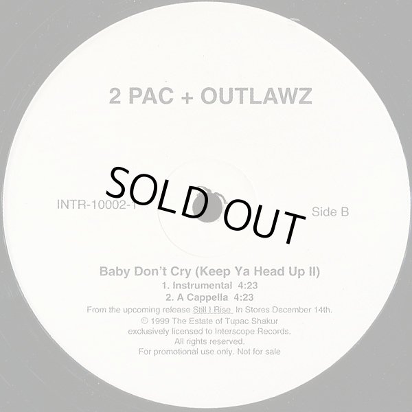 画像2: 2PAC + THE OUTLAWZ / BABY DON'T CRY (KEEP YA HEAD UP II)  (US-PROMO) (2)