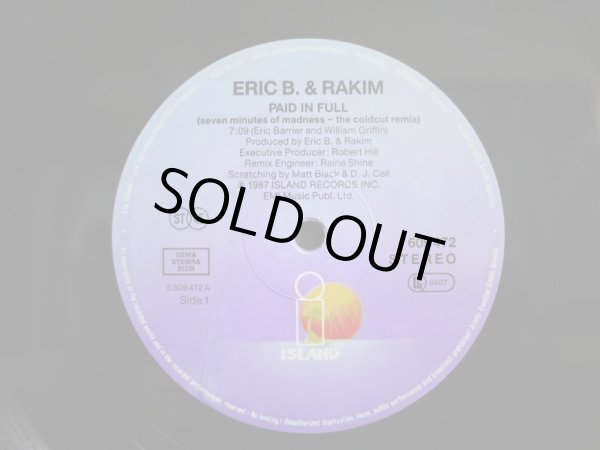 画像2: ERIC B. & RAKIM / PAID IN FULL (SEVEN MINUTES OF MADNESS - THE COLDCUT REMIX)  (UK) (2)