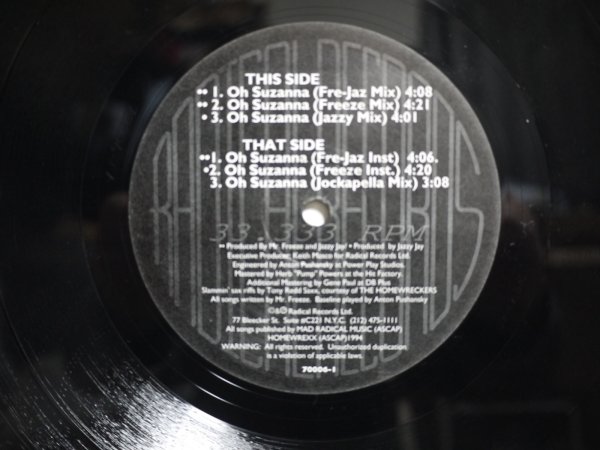 画像1: MR. FREEZE AND THE HOMEWRECKERS / OH SUZANNA (1)
