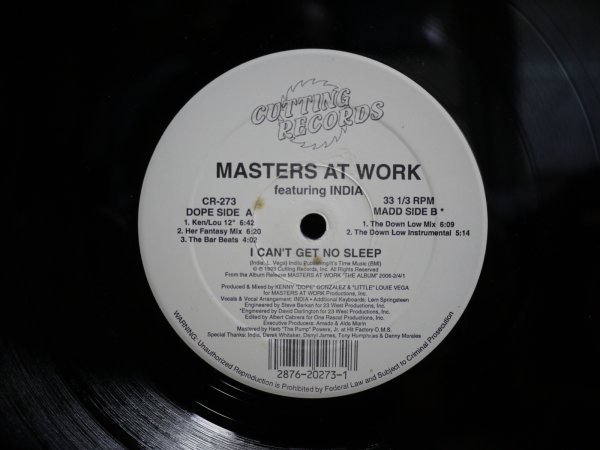 画像1: MASTERS AT WORK FEATURING INDIA / I CAN'T GET NO SLEEP (1)