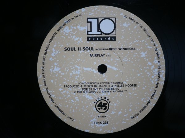 画像2: SOUL II SOUL FEATURING ROSE WINDROSS ‎/ FAIR PLAY (UK) (2)
