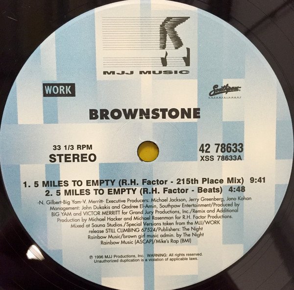 画像1: BROWNSTONE ‎/ 5 MILES TO EMPTY (R. H. FACTOR CLUB REMIXES) (¥500) (1)