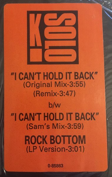 画像2: K-SOLO / I CAN'T HOLD IT BACK  (2)