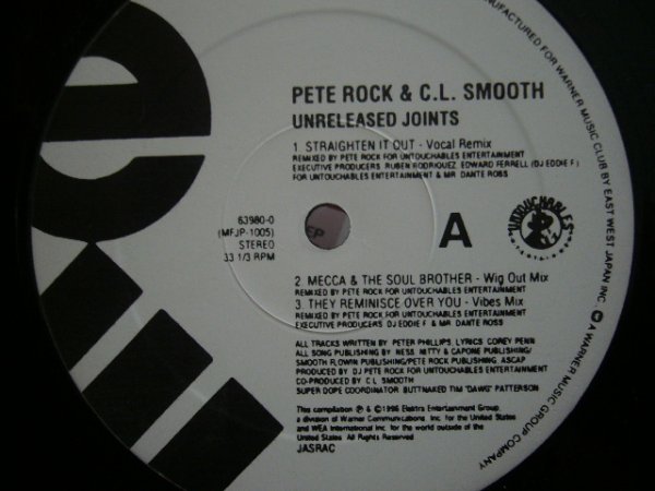 画像1: PETE ROCK & C.L. SMOOTH / UNRELEASED JOINTS (1)