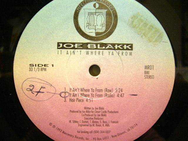 JOE BLAKK IT AIN'T WHERE YA FROM SOURCE RECORDS (ソースレコード）