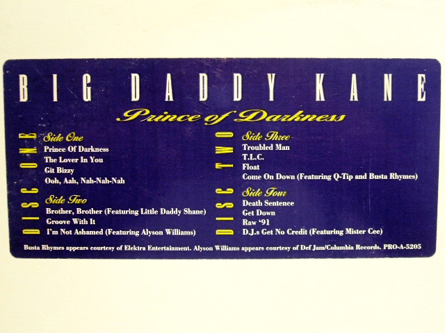 BIG DADDY KANE Prince of Darkness2枚組レコード - メルカリ